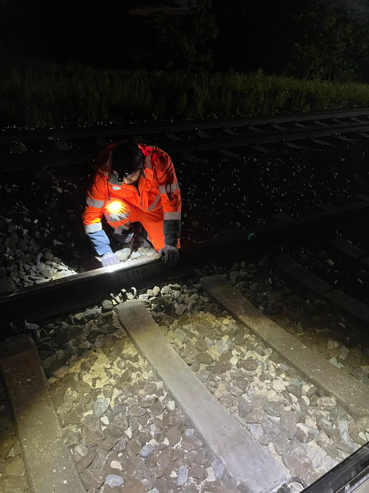 Track work at night